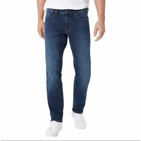 Izod Comfort Stretch Jeans Zipper Fly  size 32/30** Straight fit Men's Dark Wash - Picture 1 of 12